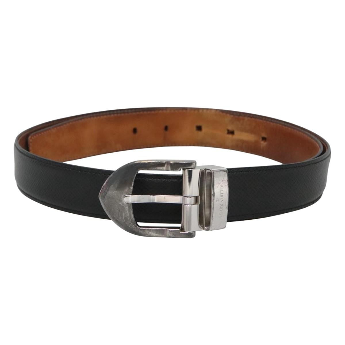 Louis Vuitton Classique Belt Taiga Leather, GRAY, LEATHER, Belts
