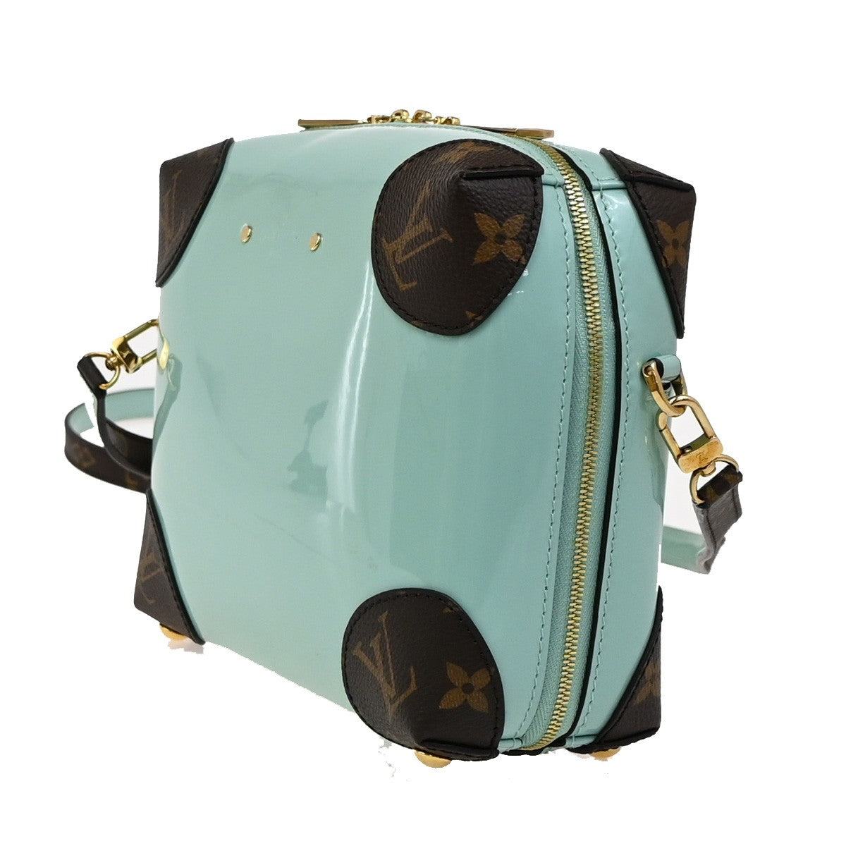 Louis Vuitton Venice Handbag Vernis with Monogram Canvas, GREEN, PATENT_LEATHER, Shoulder bag