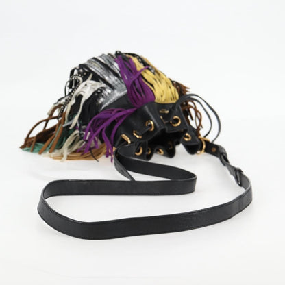 Saint Laurent Fringe Emmanuelle Bucket Bag Multicolor Leather, MULTICOLOUR, LEATHER, Shoulder bag