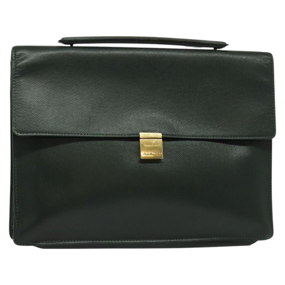 Louis Vuitton Porte-Documents Angara Briefcase Taiga Leather, GREEN, LEATHER, Briefcase