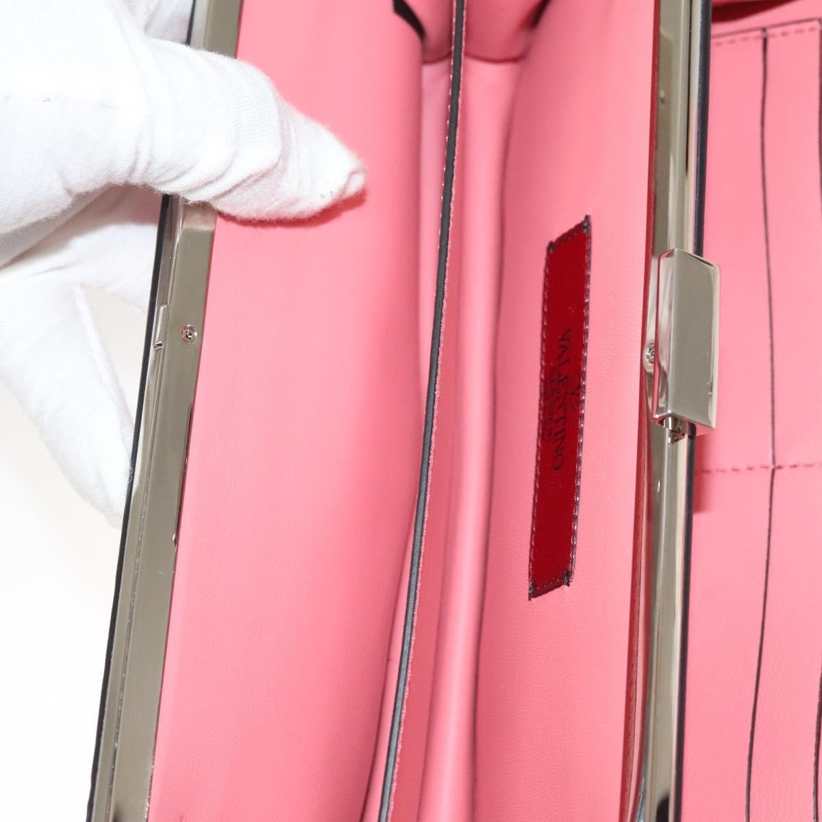 Valentino Garavani Turnlock Chain Shoulder Bag Suede, PINK, SUEDE, Shoulder bag