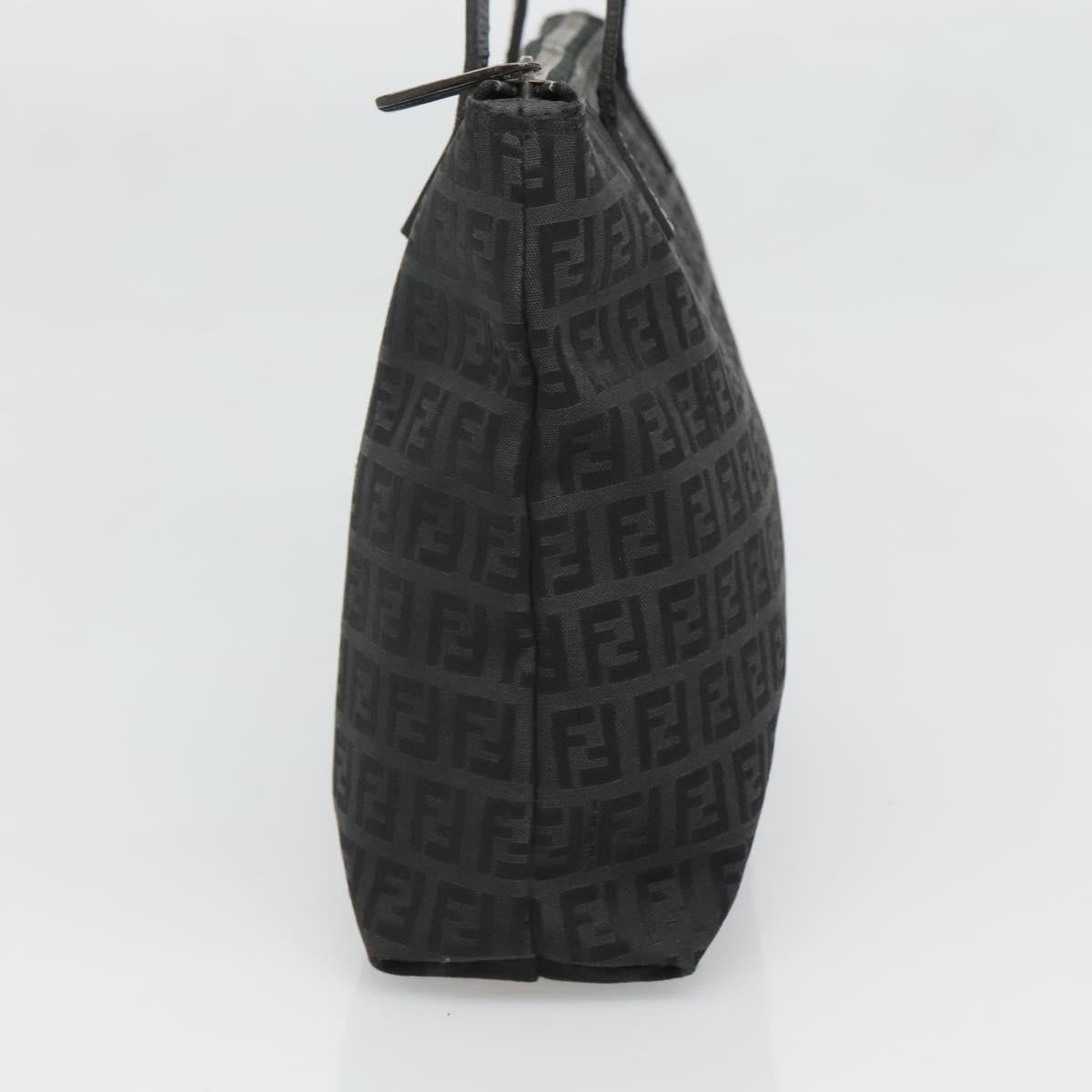 Fendi Roll Tote Zucchino Canvas, BLACK, CANVAS, Tote bag