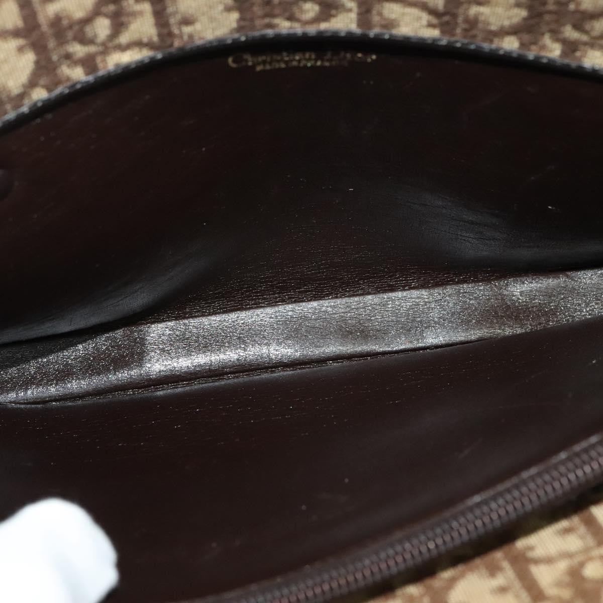 Christian Dior Vintage Trotter Handbag Canvas, BROWN, CANVAS, Handbag