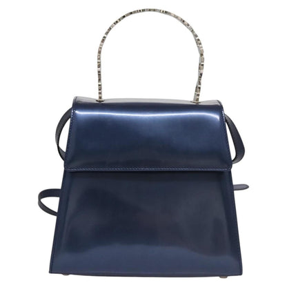 Salvatore Ferragamo Gancini handbag Patent leather, BLUE, PATENT_LEATHER, Handbag