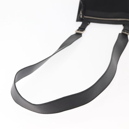 Gucci Vintage Flat Messenger Bag Nylon and Leather, BLACK, NYLON, Shoulder bag