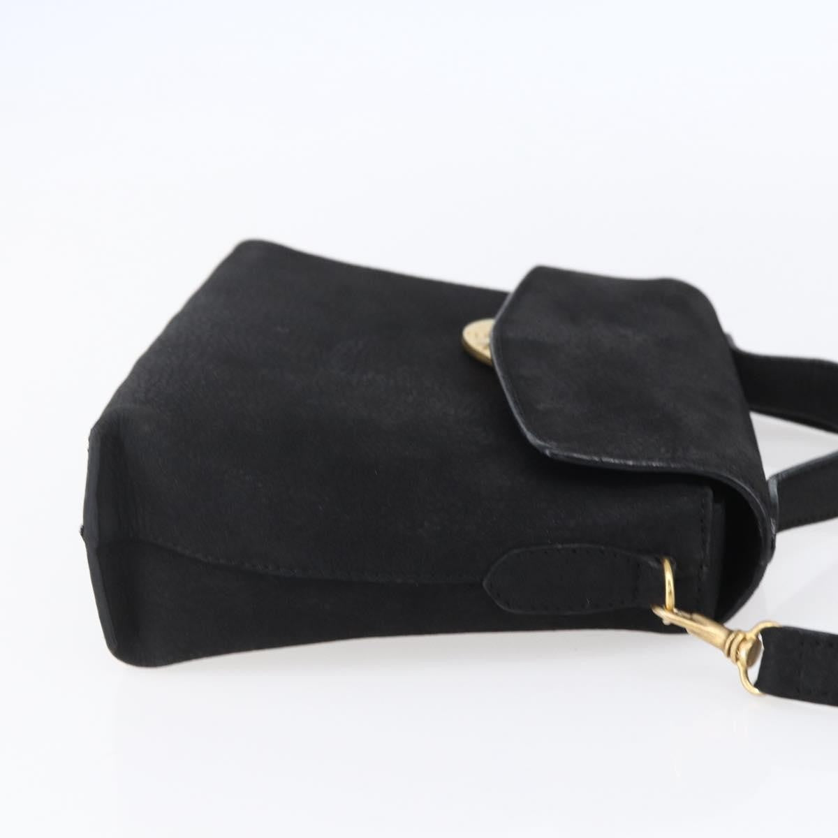 Celine Circle Logo Shoulder Bag Leather, BLACK, LEATHER, Shoulder bag