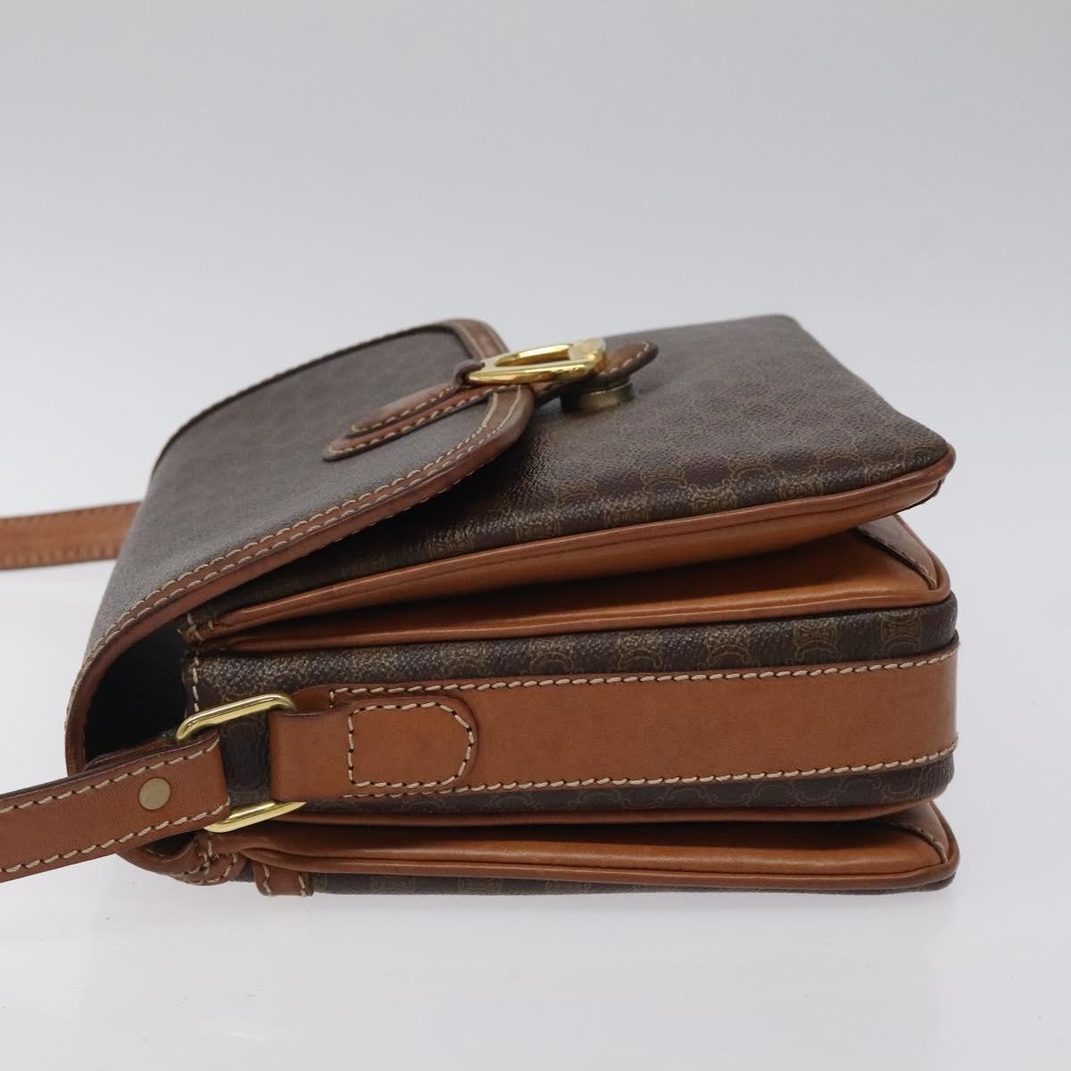 Celine Macadam Shoulder Bag Canvas, BROWN, CANVAS, Shoulder bag