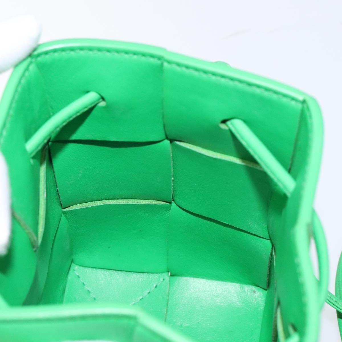 Bottega Veneta Cassette Leather, GREEN, LEATHER, Shoulder bag