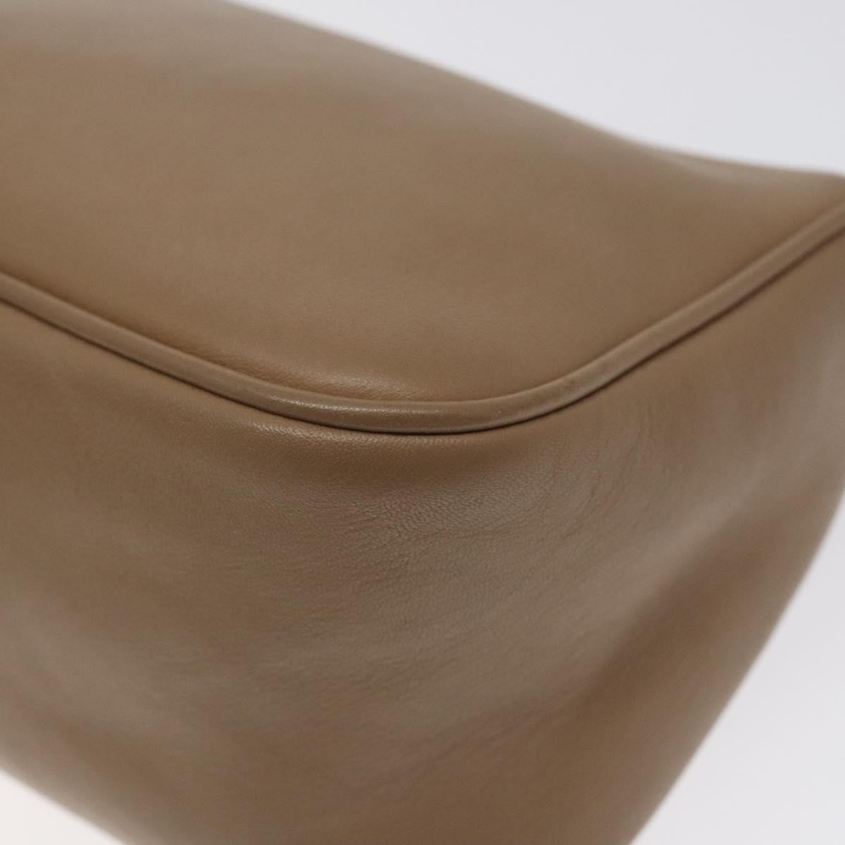 Salvatore Ferragamo Vintage Gancini Pochette Leather, BEIGE, LEATHER, Clutche & pouche