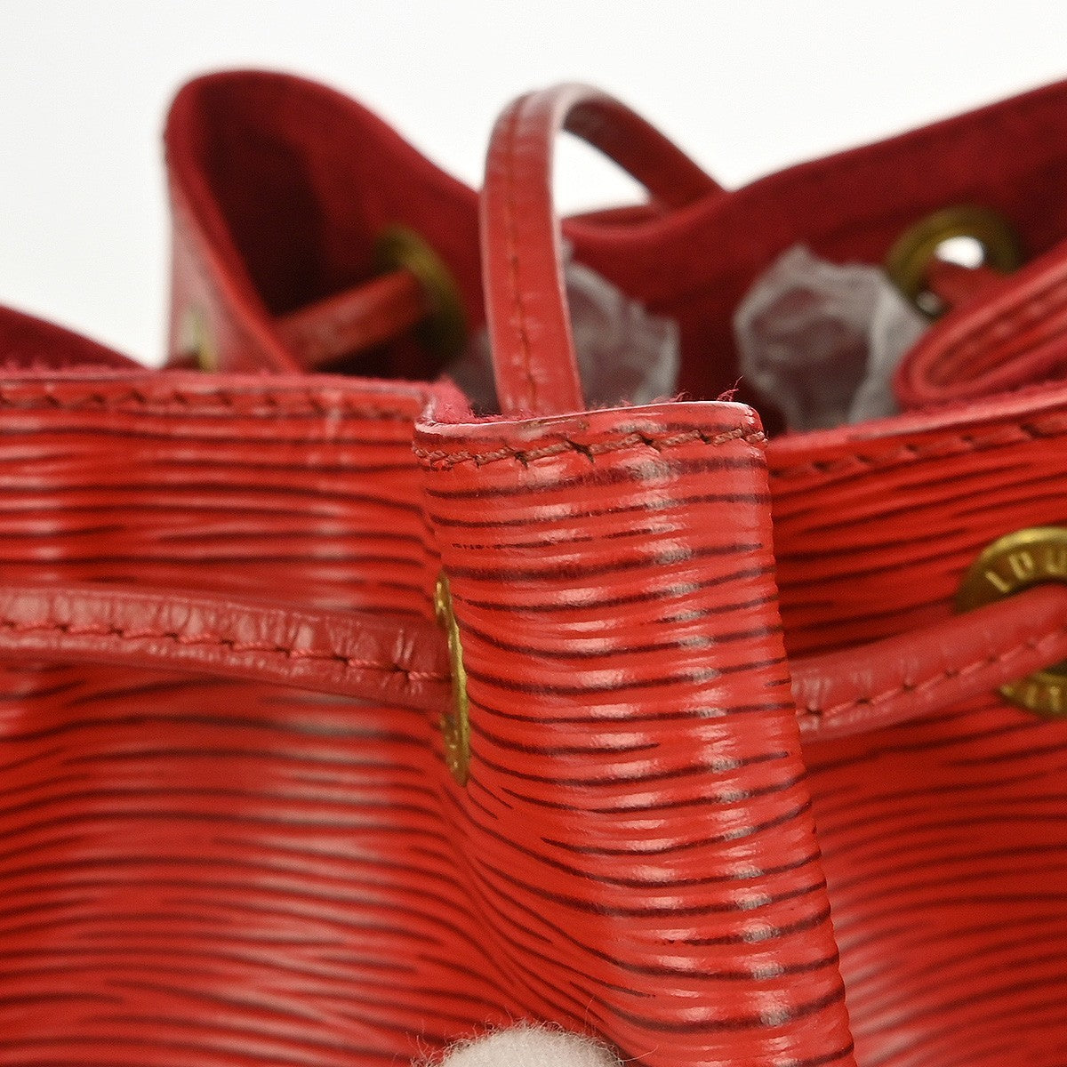 Louis Vuitton Petit Noe Handbag Epi Leather, RED, LEATHER, Shoulder bag