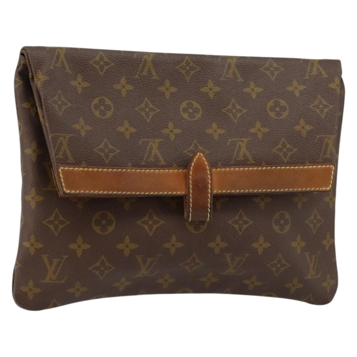 Louis Vuitton Vintage Document Holder Monogram Canvas, BROWN, CANVAS, Clutche & pouche