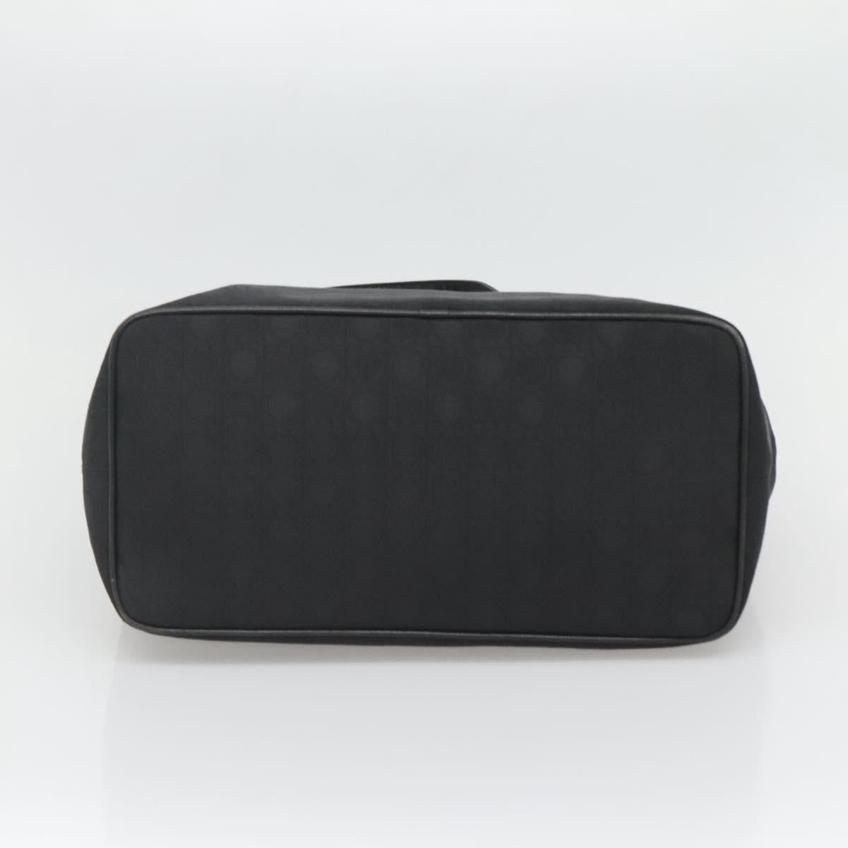 Salvatore Ferragamo Gancini Tote Canvas, BLACK, CANVAS, Tote bag