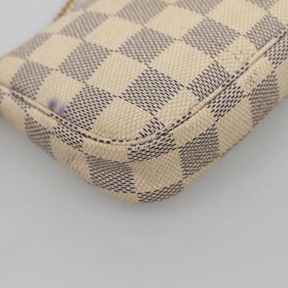 Louis Vuitton Pochette Accessoires Damier, WHITE, CANVAS, Clutche & pouche