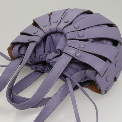 Bottega Veneta Shell Bag Leather, Purple, Leather, Shoulder Bag