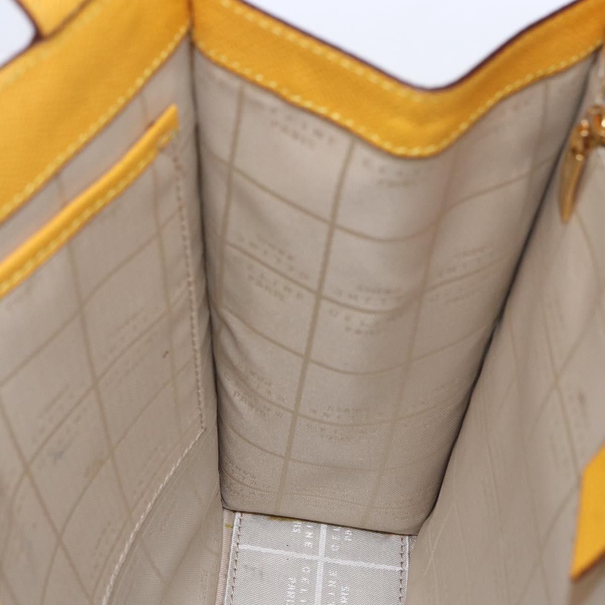 Celine Vintage Shoulder Bag Leather, YELLOW, LEATHER, Shoulder bag