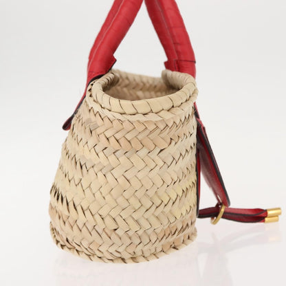 Chloe Marcie Basket Bag Raffia, BEIGE, WICKER, Handbag