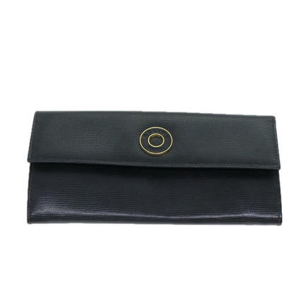 Celine Circle Logo Compact Wallet Leather, BLACK, LEATHER, Wallets