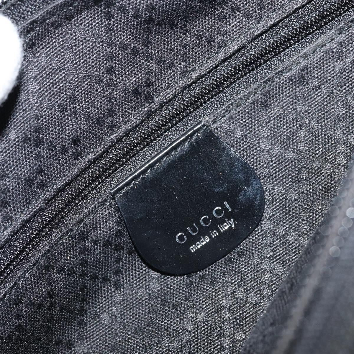 Gucci Vintage Bamboo Handle Bag Nylon, BLACK, NYLON, Handbag