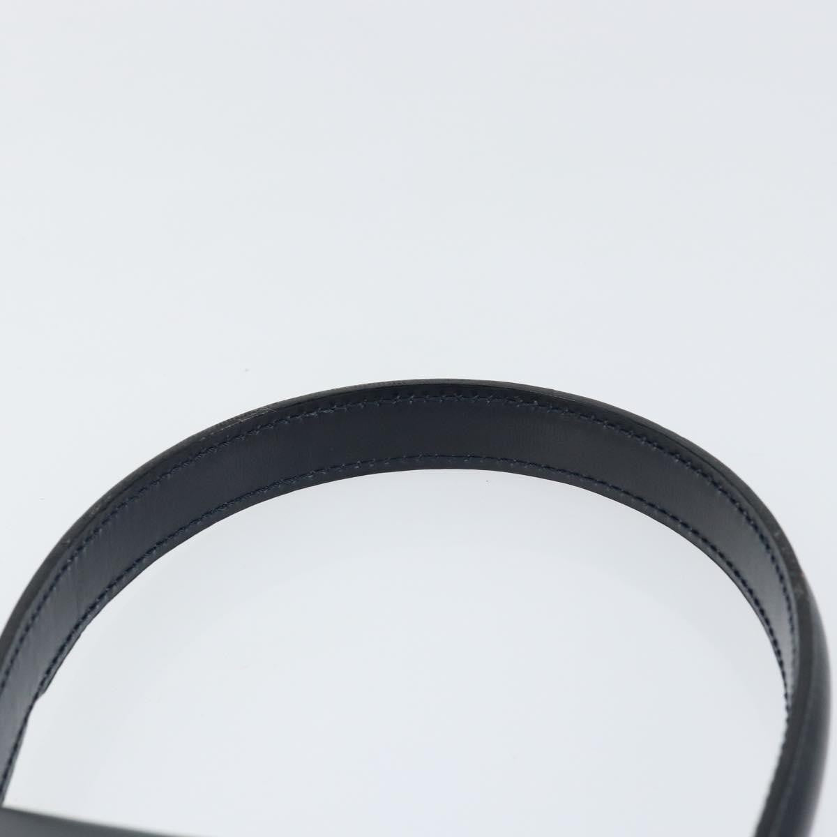 Celine Circle Logo Handbag Leather, NAVY, LEATHER, Handbag