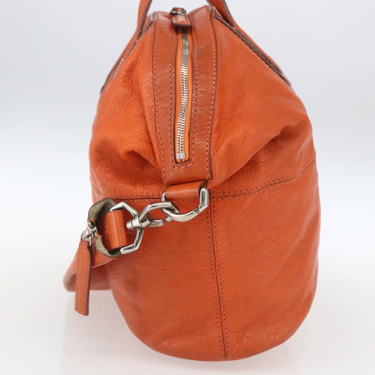 Givenchy Nightingale Satchel Leather, ORANGE, LEATHER, Handbag