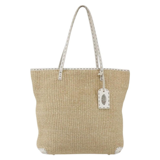 Fendi Selleria Tote Bag Raffia, BEIGE, WICKER, Tote bag