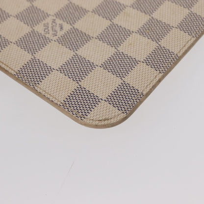 Louis Vuitton Neverfull Pochette Damier, WHITE, CANVAS, Clutche & pouche