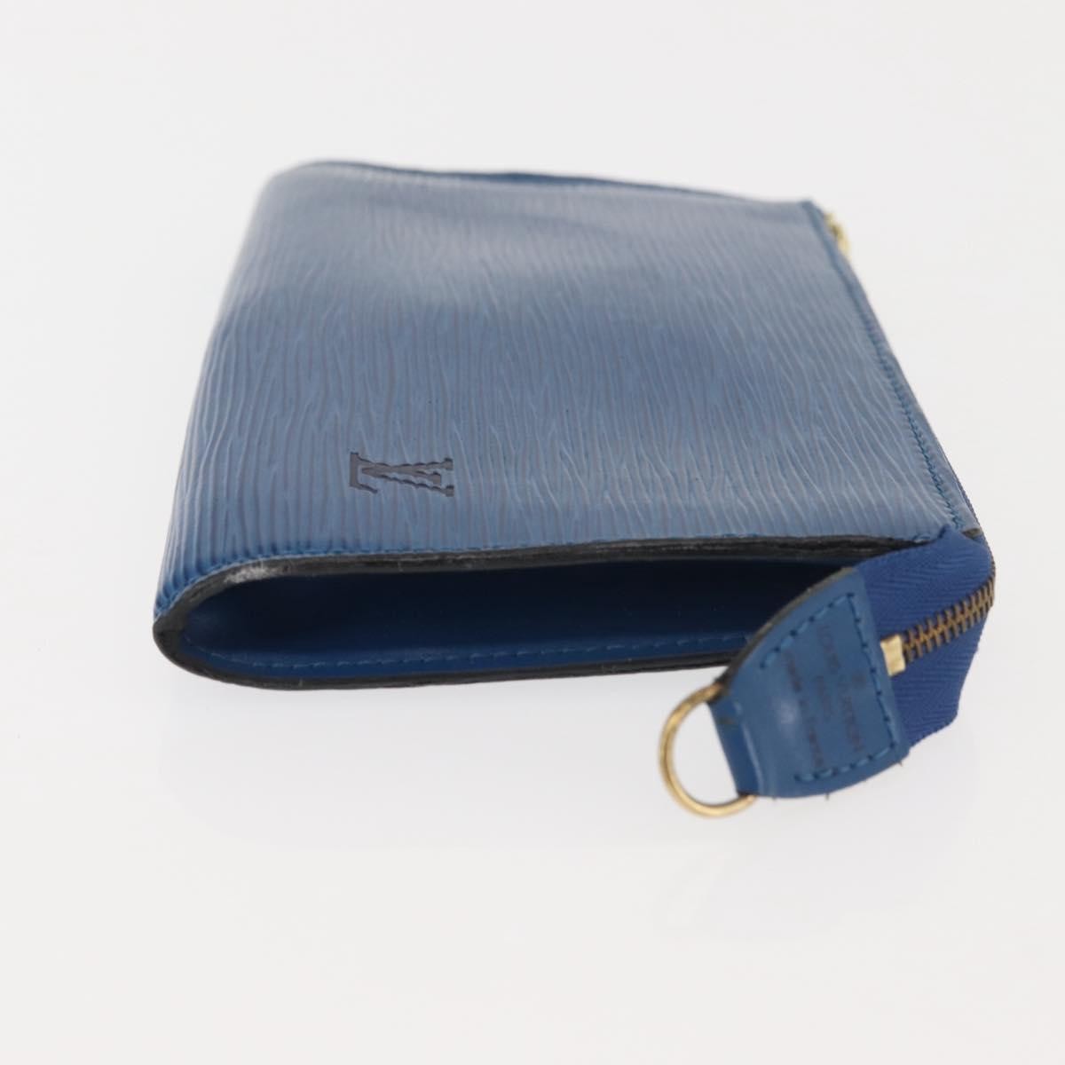 Louis Vuitton Pochette Accessoires Epi Leather, BLUE, LEATHER, Clutche & pouche
