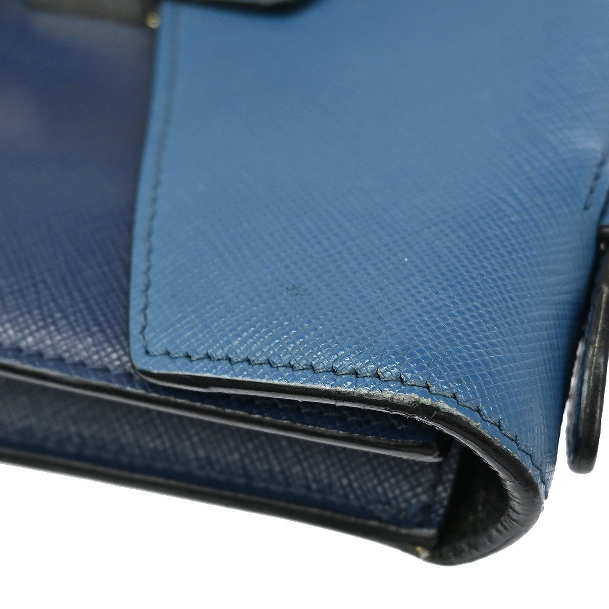 Prada Vintage Flap Shoulder Bag Leather, BLUE, LEATHER, Shoulder bag