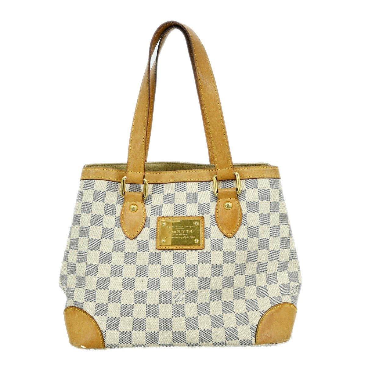 Louis Vuitton Hampstead Handbag Damier, WHITE, CANVAS, Tote bag