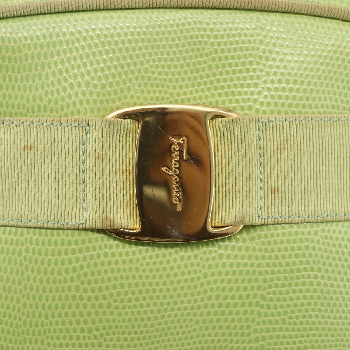 Salvatore Ferragamo Vara Bow camera Shoulder Bag Leather, GREEN, LEATHER, Shoulder bag