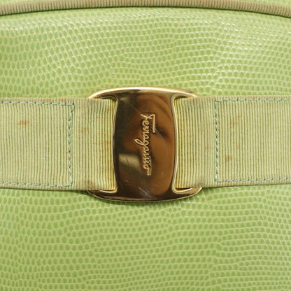 Salvatore Ferragamo Vara Bow camera Shoulder Bag Leather, GREEN, LEATHER, Shoulder bag