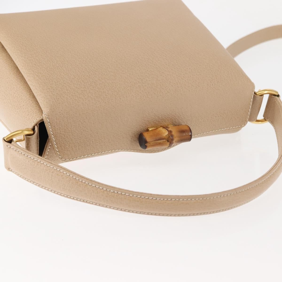 Gucci Vintage Convertible Bamboo Box Crossbody Bag Leather, BEIGE, LEATHER, Crossbody bag