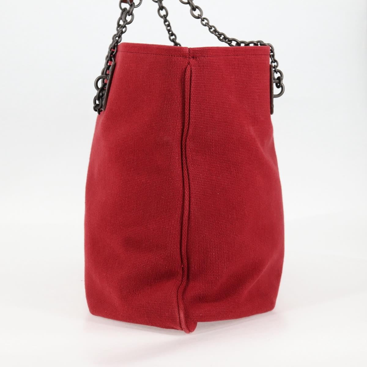 Bottega Veneta Double Chain Tote Canvas, RED, CANVAS, Tote bag