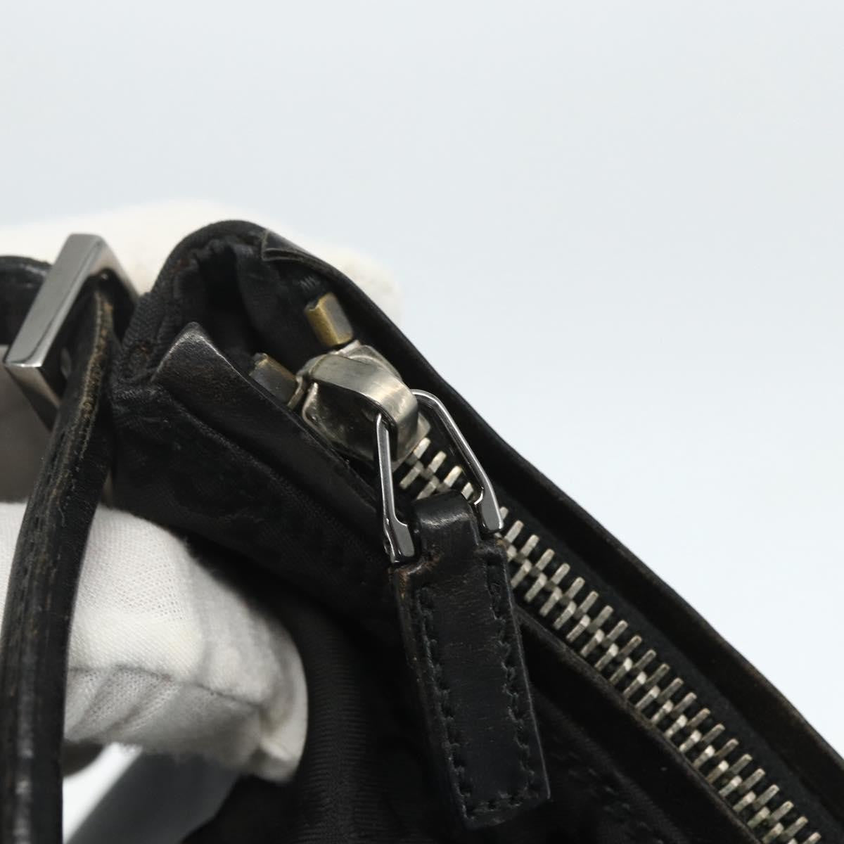 Gucci Vintage Zip Hobo GG Canvas and Leather, BLACK, CANVAS, Shoulder bag