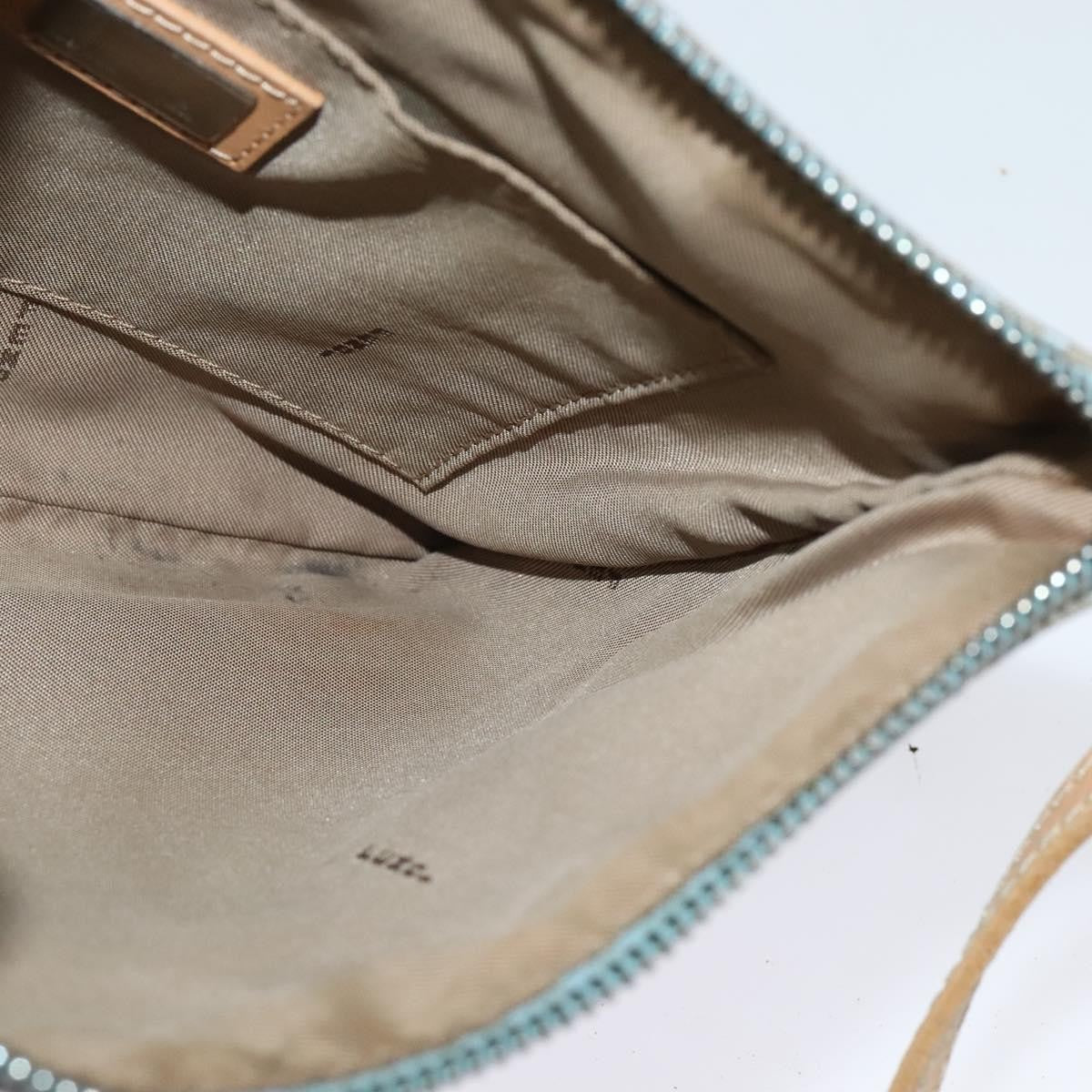 Fendi Vintage Flat Crossbody Bag Zucchino Canvas, BLUE, CANVAS, Shoulder bag