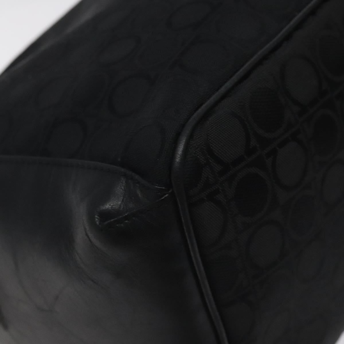 Salvatore Ferragamo Gancini Shoulder Bag Canvas, BLACK, CANVAS, Shoulder bag