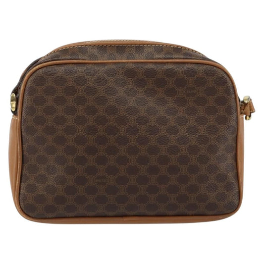 Celine Vintage Macadam Shoulder Bag Canvas and Leather, BROWN, CANVAS, Shoulder bag