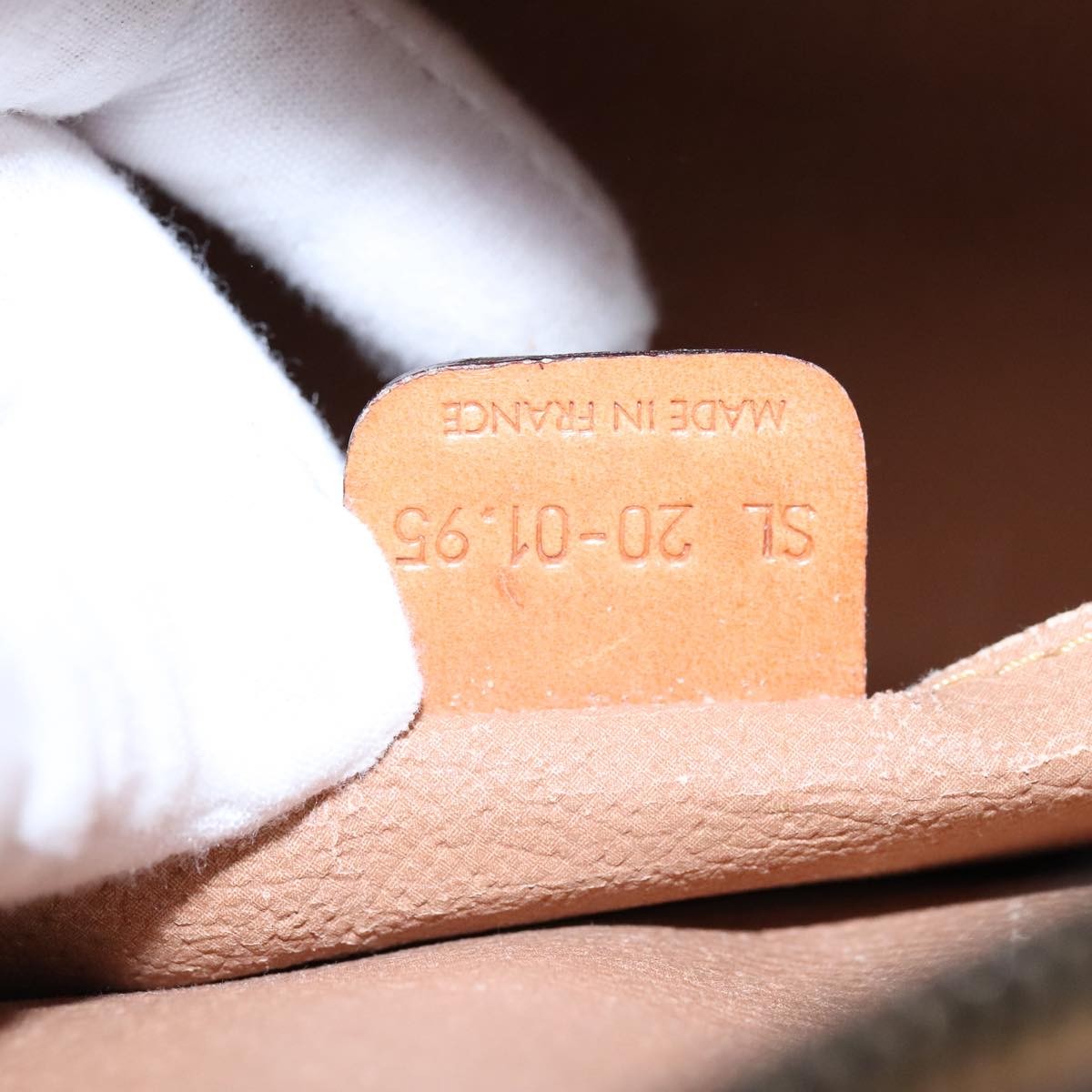 Celine Vintage Macadam Shoulder Bag Leather, BROWN, PVC,Leather,Canvas, Shoulder bag