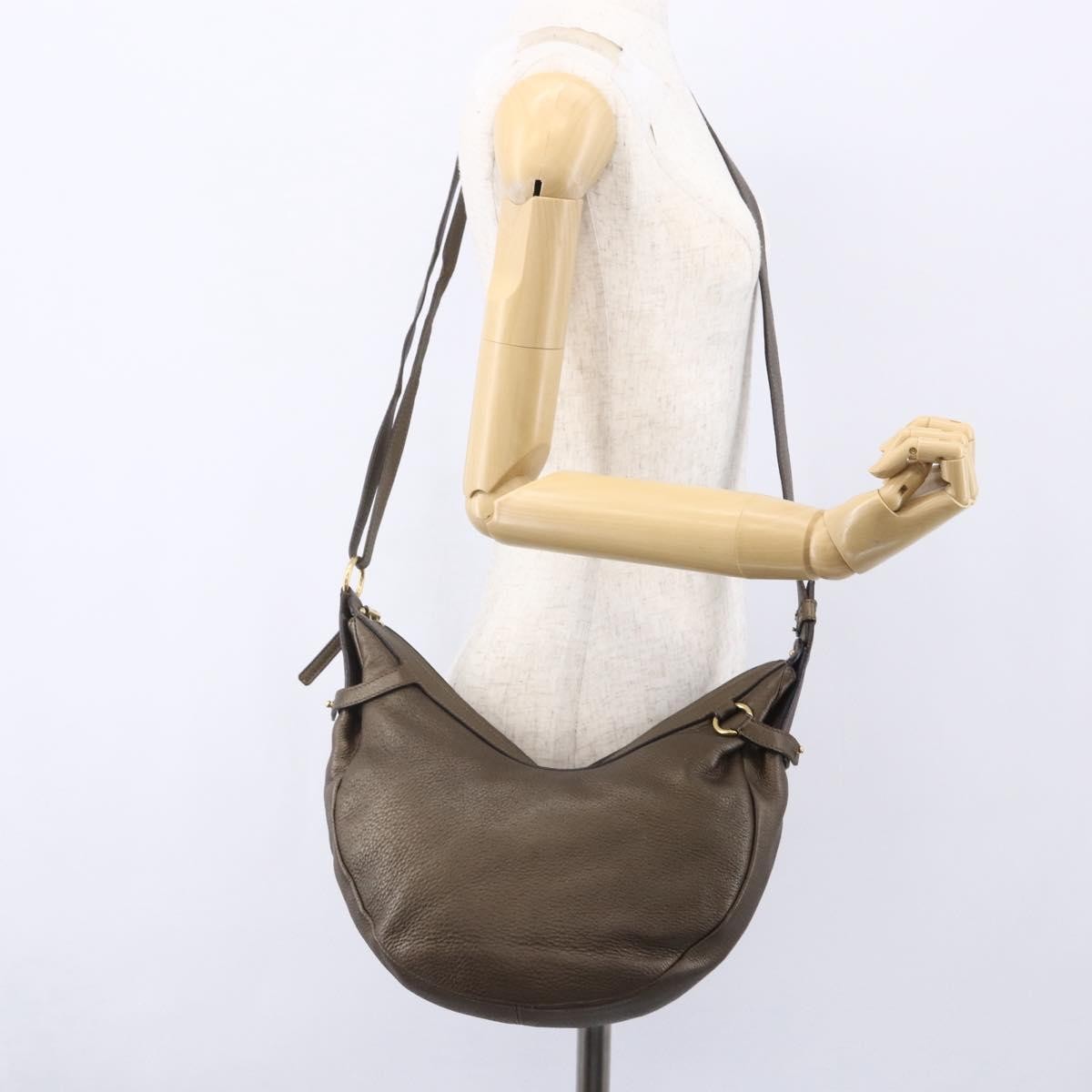 Salvatore Ferragamo Vintage Shoulder Bag Leather, BROWN, LEATHER, Shoulder bag