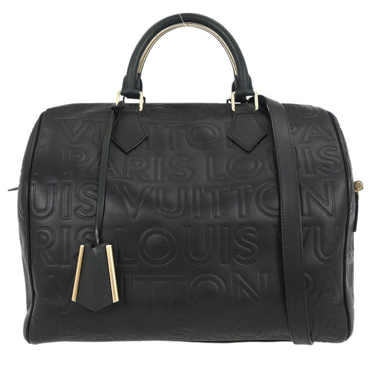 Louis Vuitton Paris Speedy Cube Bag Embossed Leather, Black, Leather, Handbag