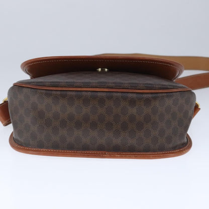 Celine Macadam Shoulder Bag PVC Leather, BROWN, CANVAS, Shoulder bag