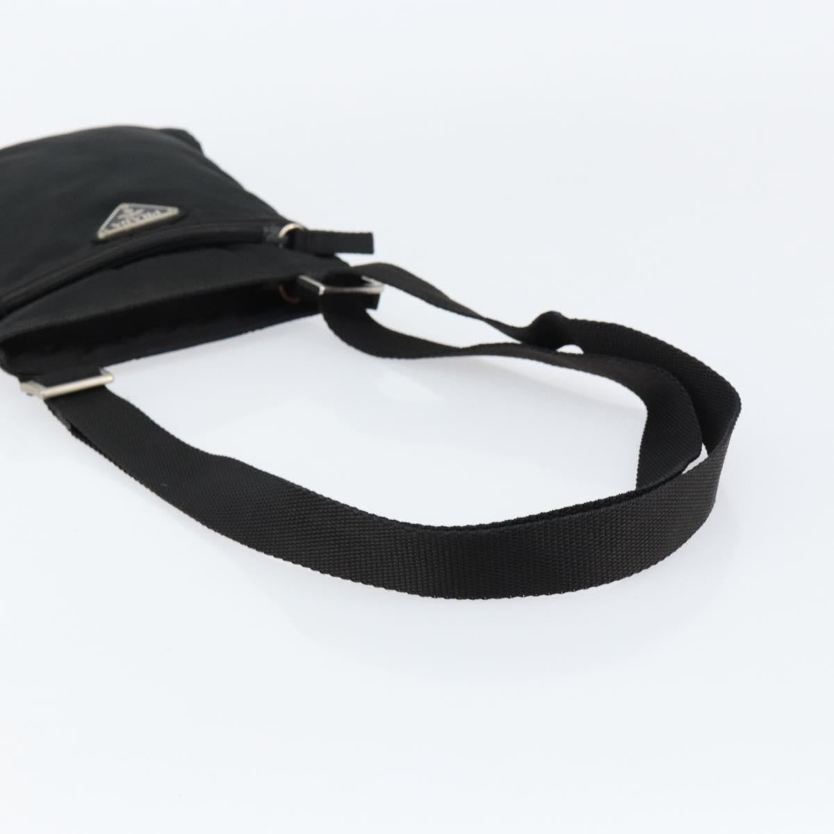 Prada Flat Messenger Bag Tessuto, BLACK, NYLON, Shoulder bag