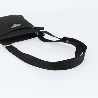 Prada Flat Messenger Bag Tessuto, BLACK, NYLON, Shoulder bag