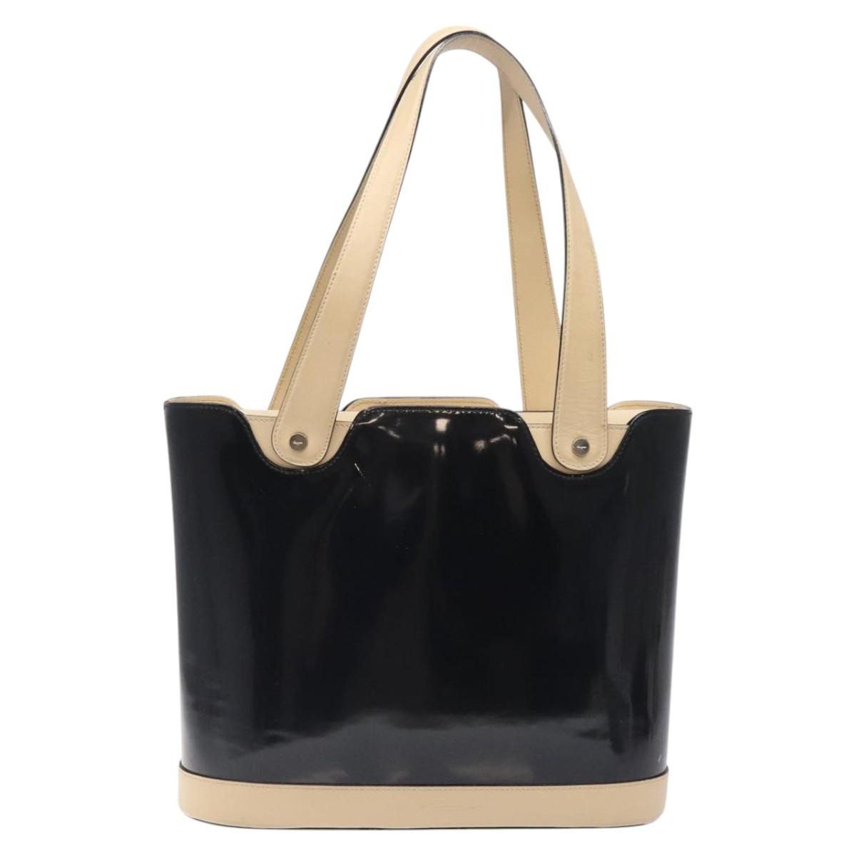 Salvatore Ferragamo Vintage Tote bag Patent Leather, BLACK, PATENT_LEATHER, Tote bag