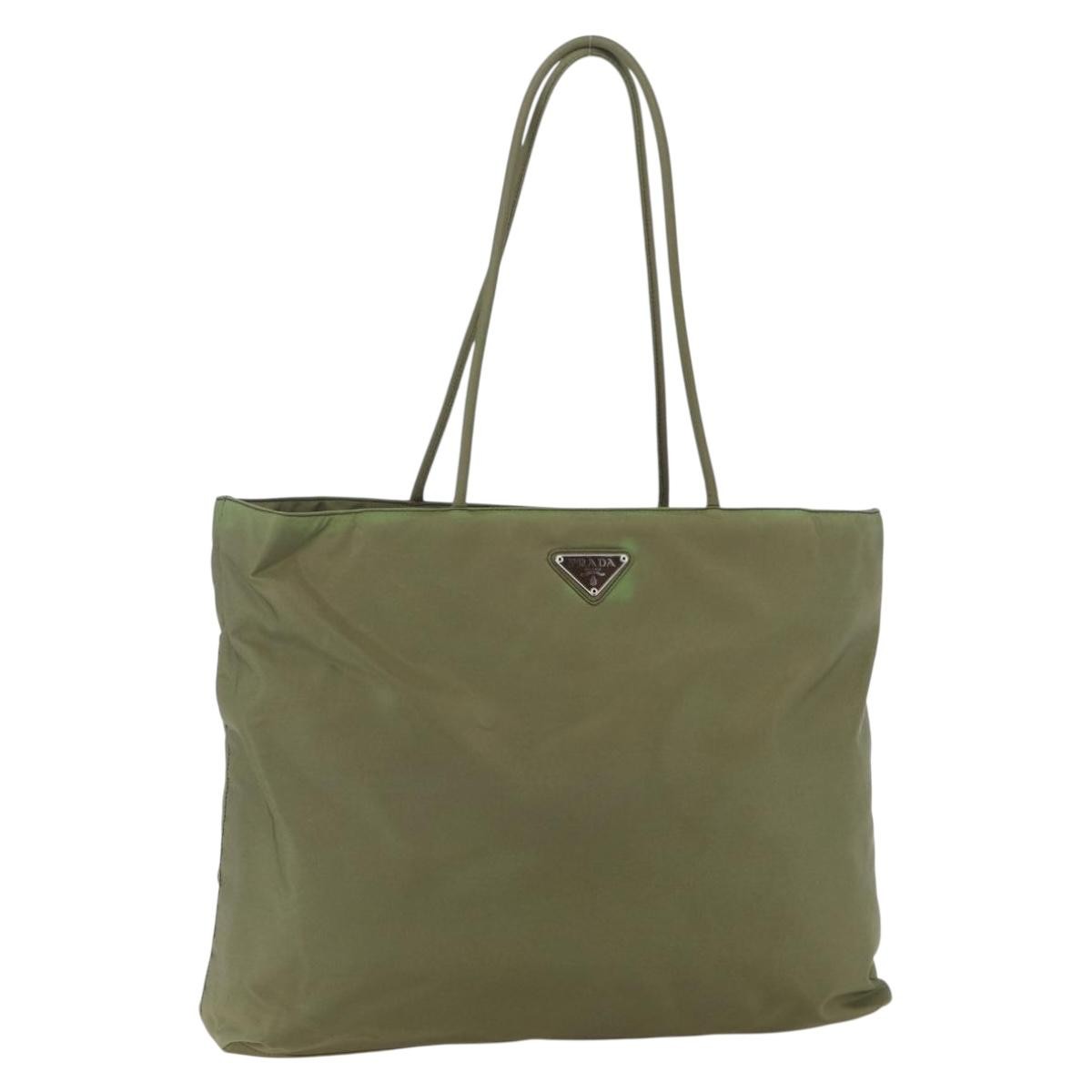 Prada Vintage Tote Tessuto, KHAKI, NYLON, Tote bag