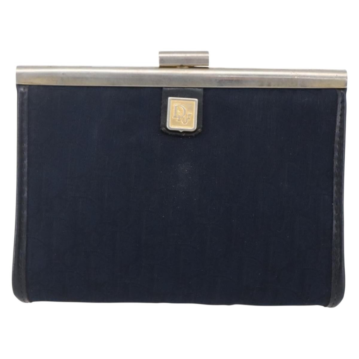 Christian Dior Vintage Trotter Pouch Canvas, NAVY, CANVAS, Clutche & pouche