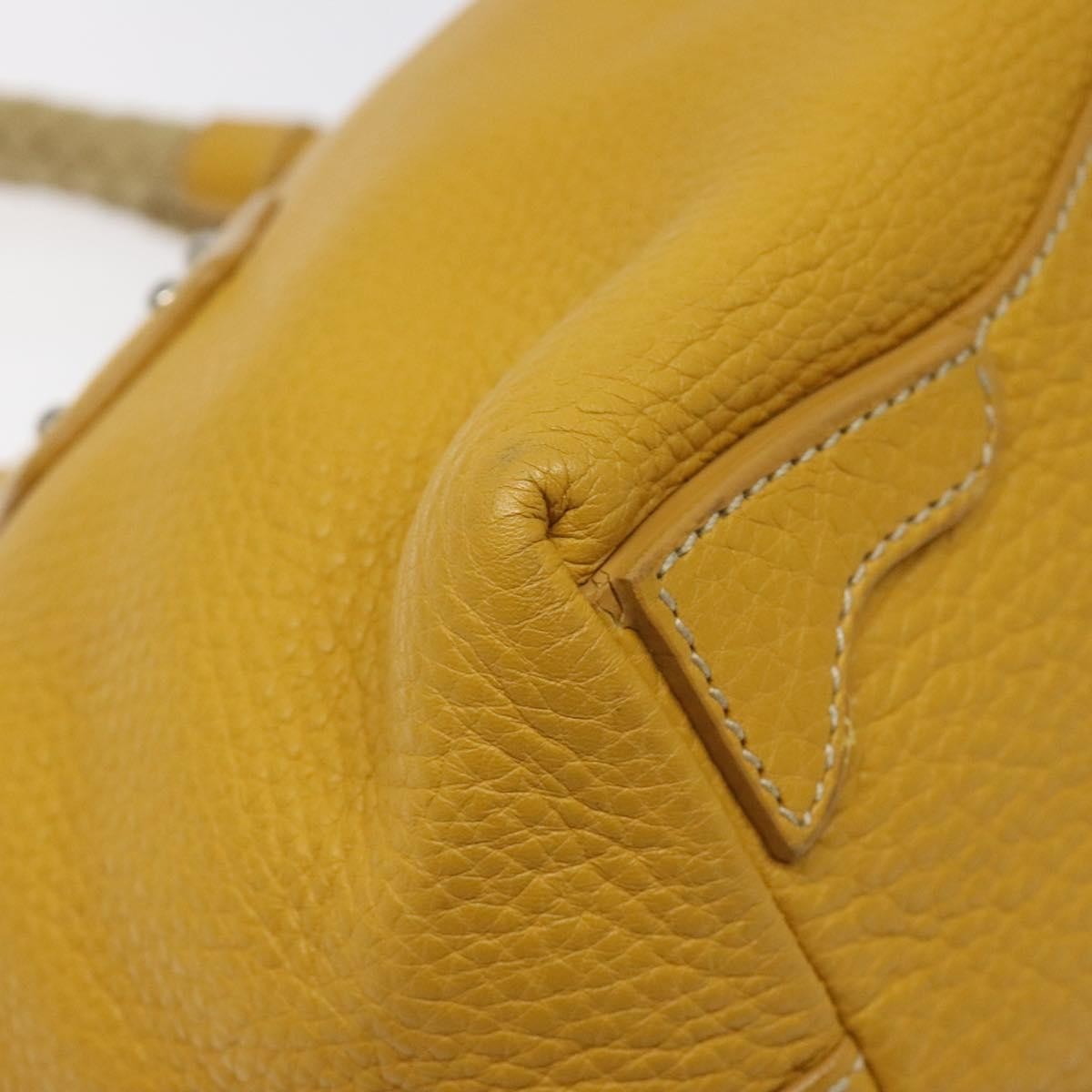 Prada Vintage Handbag Leather, YELLOW, LEATHER, Handbag