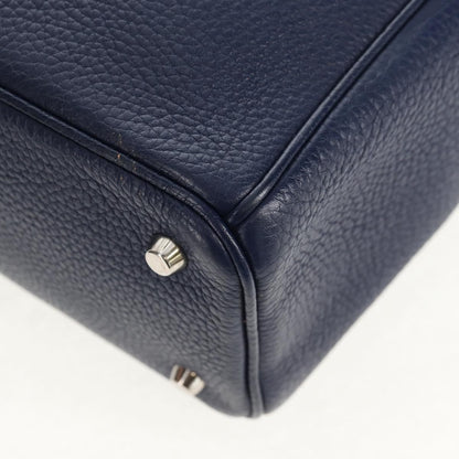 Christian Dior Diorissimo Tote Pebbled Leather, NAVY, LEATHER, Tote bag