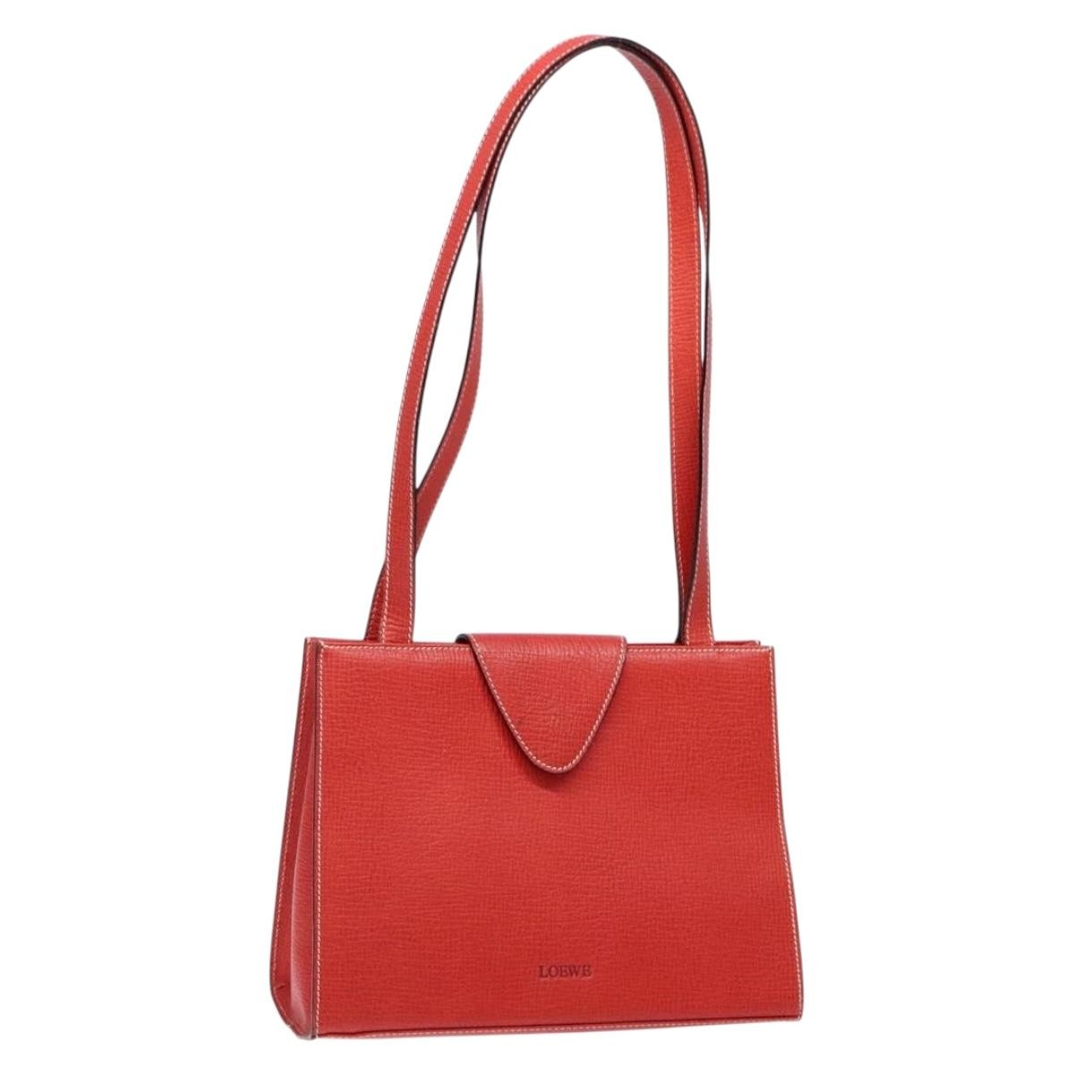 Loewe Vintage Shoulder Bag Leather, RED, LEATHER, Shoulder bag