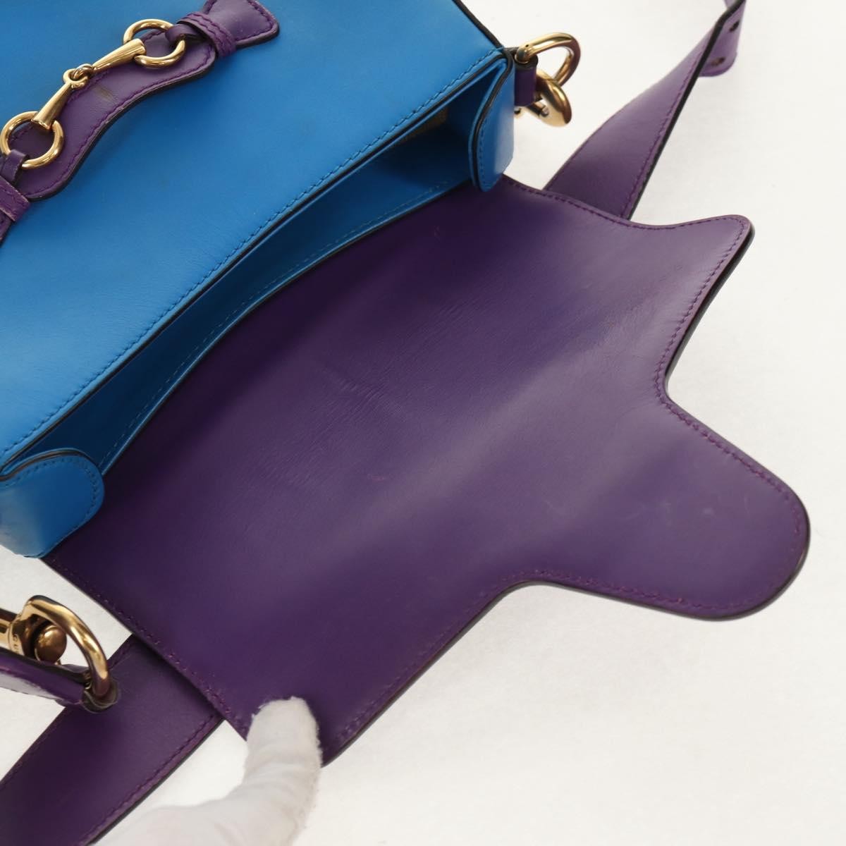 Gucci Lady Web Shoulder Bag Leather, BLUE, LEATHER, Shoulder bag